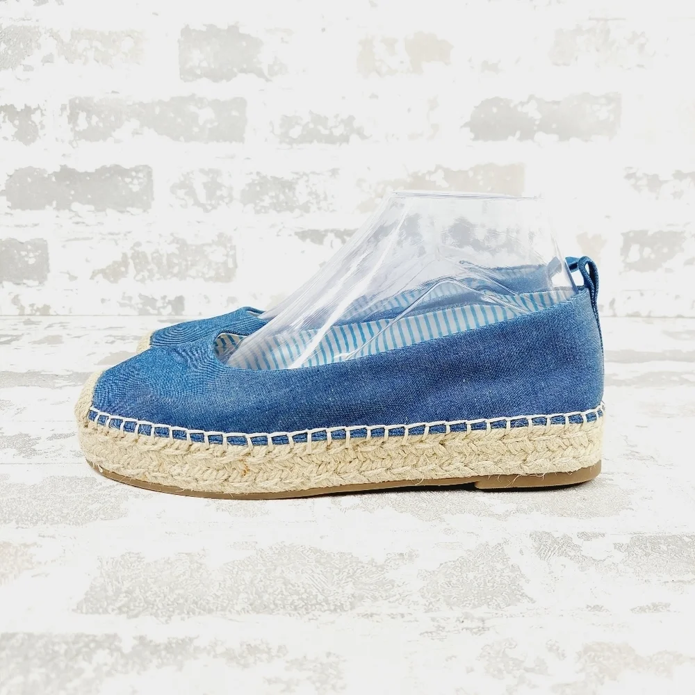 New DRAPER JAMES Georgia Espadrilles Chambray W377